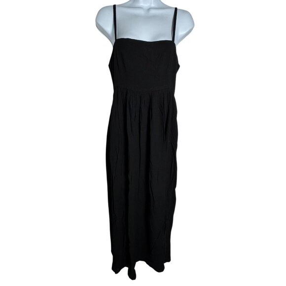 Natural Life Black Linen Blend Maxi Dress Womens Size Small NWT Adjustable Strap - Picture 2 of 10